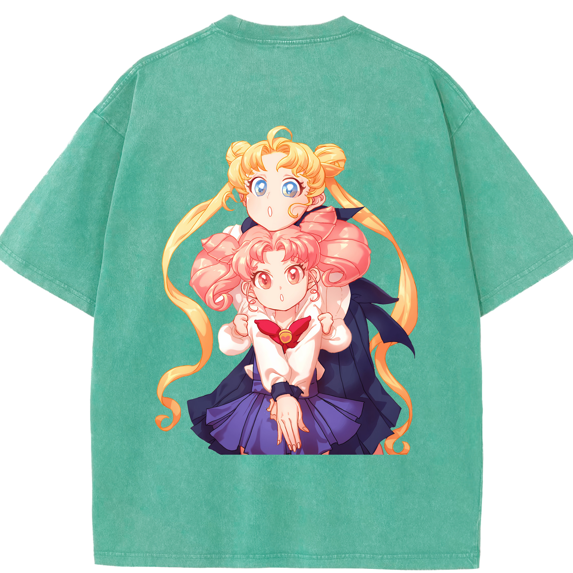 （画像用） 美少女戦士セーラームーン 愛野 美奈子 あいの みなこ Sailor Moon Aino Minako 綿100% ヴィンテージ風 半袖Tシャツ（背面プリント）